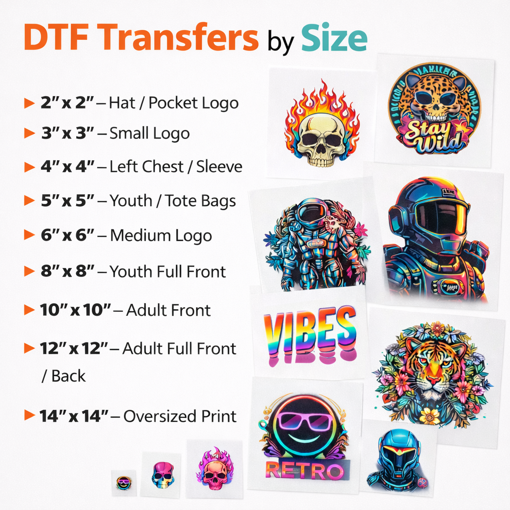 DTF Transfers By The Size